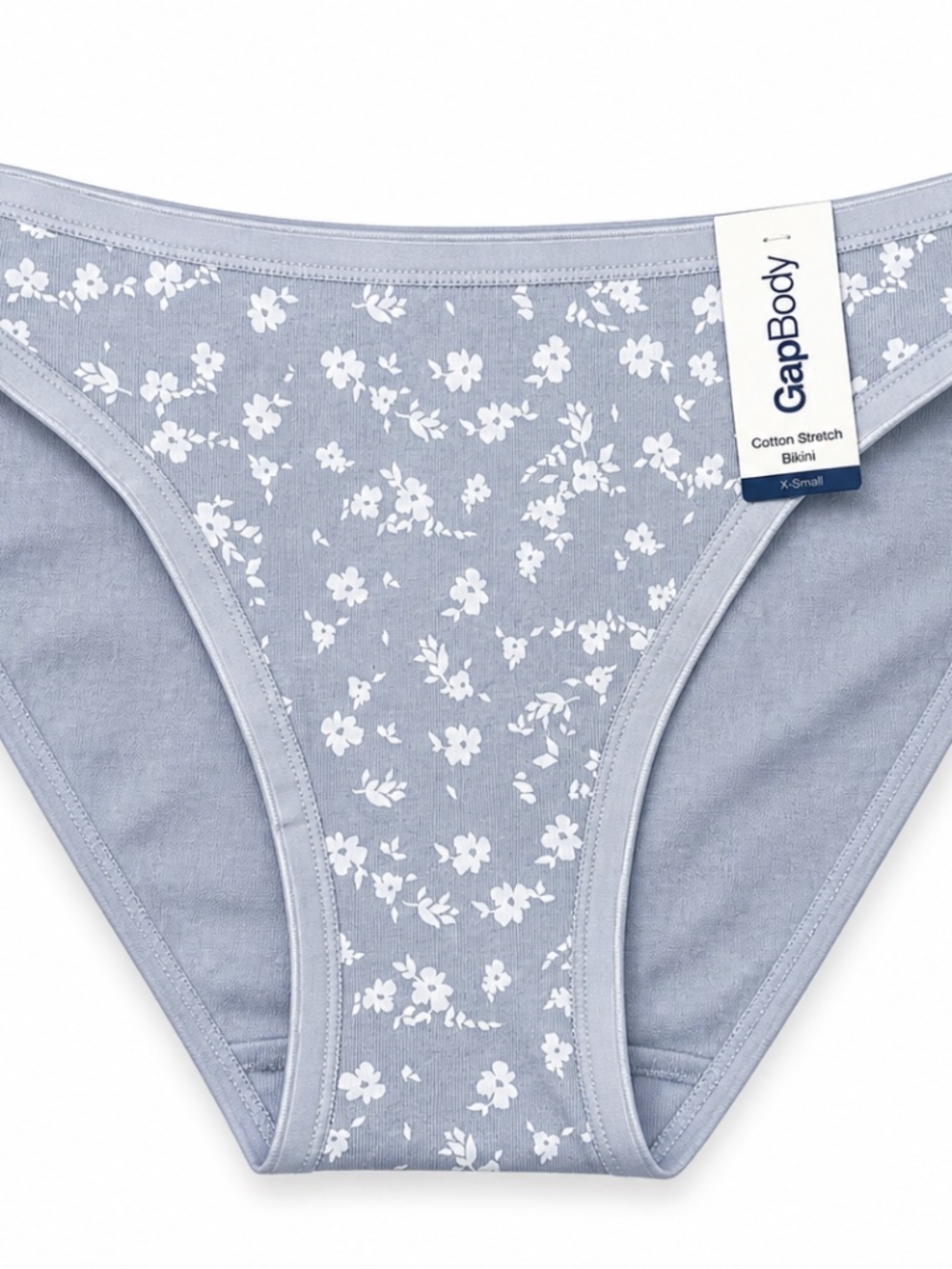 GapBody Women's Cotton Bikini Underwear | Color: Xenon Blue Floral | Size: XL